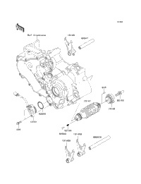 ドルフィンラム 2008 Kawasaki KFX450R (KSF450B8F) Gear Change Drum/Shift Fork(S