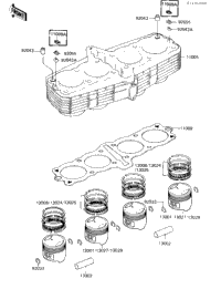 1984 Kawasaki GPz 750 Turbo (ZX750-E1) Cylinder/Pistons | MRCycles