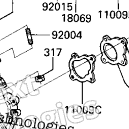 1985 Kawasaki GPz 750 Turbo (ZX750-E2) Mufflers/Turbocharger