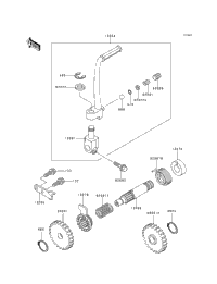 1997 Kawasaki KX80 (KX80-R7) Kickstarter Mechanism