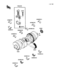 ポルンガ　2点 1988 Kawasaki NINJA 750R (ZX750-F2) Crankshaft | Babbitts Kawasaki
