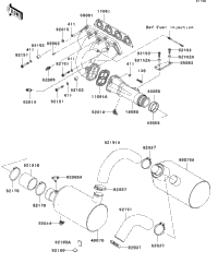 【公式ショップ】 Kawasaki 2006 JET Muffler(S (JT1200D6F) STX-12F SKI 水上オートバイ用
