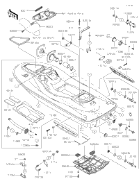 Kawasaki STX-15F'16 OEM section (Hull-Rear-Fittings) parts