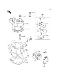 1997 Kawasaki KX100 (KX100-B7) Cylinder Head/Cylinder | Babbitts