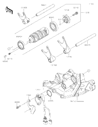 2016 Kawasaki NINJA ZX-6R ABS (ZX636FGF) Gear Change Drum/Shift