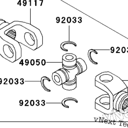 thumbnail image 2 of Caltric Front Propeller Drive Shaft Yoke With U-Joint For Kawasaki Bayou 300 KLF300C 4x4 (1989-2005) 2 of 2