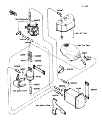 1990 Kawasaki ZX-10 (ZX1000-B3) Fuel Evaporative System | Babbitts