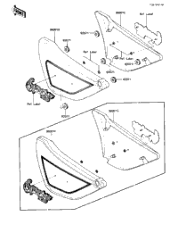 パーツ KA 1983 Kawasaki Spectre (KZ750-N2) Side Covers | Babbitts Kawasaki