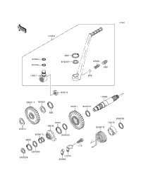 1996 Kawasaki KDX200 (KDX200-H2) Kickstarter Mechanism | Babbitts