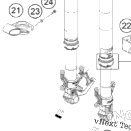 2025 KTM 390 DUKE, blue - B.D. Chassis Front Fork, Triple Clamp