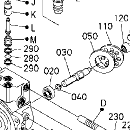 Kubota Tractor KX040-4 C40101 Swivel Motor (Component Parts