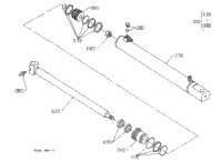 Kubota Tractor LA682 B03000 Cylinder (Bucket) [Component Parts
