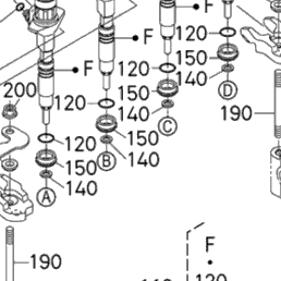 Kubota Tractor KX057-4 540002 Nozzle Holder And Glow Plug