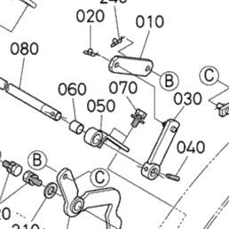 Kubota Tractor LA344 A01301 Stand Lever ## S.No.;>=B3570