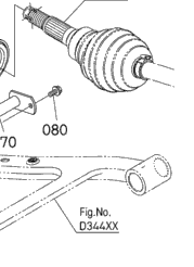 Kubota Tractor RTV-X1100CW D30300 Rear Axle (Right) | Kubota Tractor