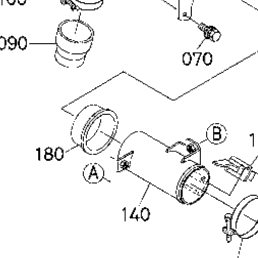 Kubota Tractor KX057-4 573002 Air Cleaner ## S.No.;>=25001