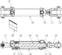 Land Pride SBP1674 Hydraulic Cylinder (850-042C) Red Lion