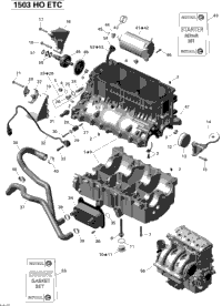 水上オートバイ用 SEADOO RXP-X 260'15 OEM section (Engine-Block) parts Used [S8148-29] 2012 Sea-Doo RXP-X 260 & RS Engine Block | Fox Powersports