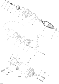 シードゥ 3D RFI 2005年モデル 純正 STARTER ASS'Y (部品番号278001936) 中古 [S000-016] 2005 Sea-Doo GTI LE RFI Electric Starter | Fox Powersports