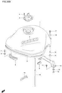 1998 Suzuki GSF1200S Fuel Tank (Model X) | Babbitts Suzuki Parts House