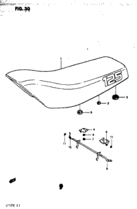 Replacement Seat Cover For Suzuki LT125 & LT185 ATV (1983-1987) - Black Marine Vinyl, Made In North America