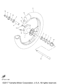 ken17出品YAMAHA SR400前輪分 2015 Yamaha SR400 (SR400FCGY) Front Wheel | Babbitts Yamaha Parts