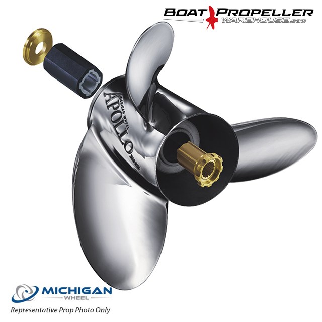 Outboard Propeller, Replace For OEM 48-8M8026630, 4-Blade 10.3" X 13" Aluminum Boat Propeller, Compatible With Mercury Mariner 25HP Bigfoot/Command Thrust 60Hp Outboard, 13 Tooth Splines, RH | US